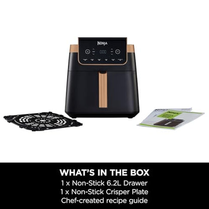 Ninja Air Fryer MAX PRO, 6.2L, Uses No Oil, Large Square Single Drawer, Roast, Bake, Air Fry