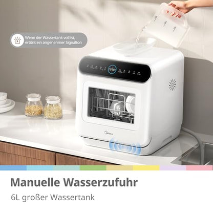 COMFEE' Table Top Dishwasher 7+3 Programs Mini Tabletop Dishwasher No Plumbing, 6L Built-in Water Tank