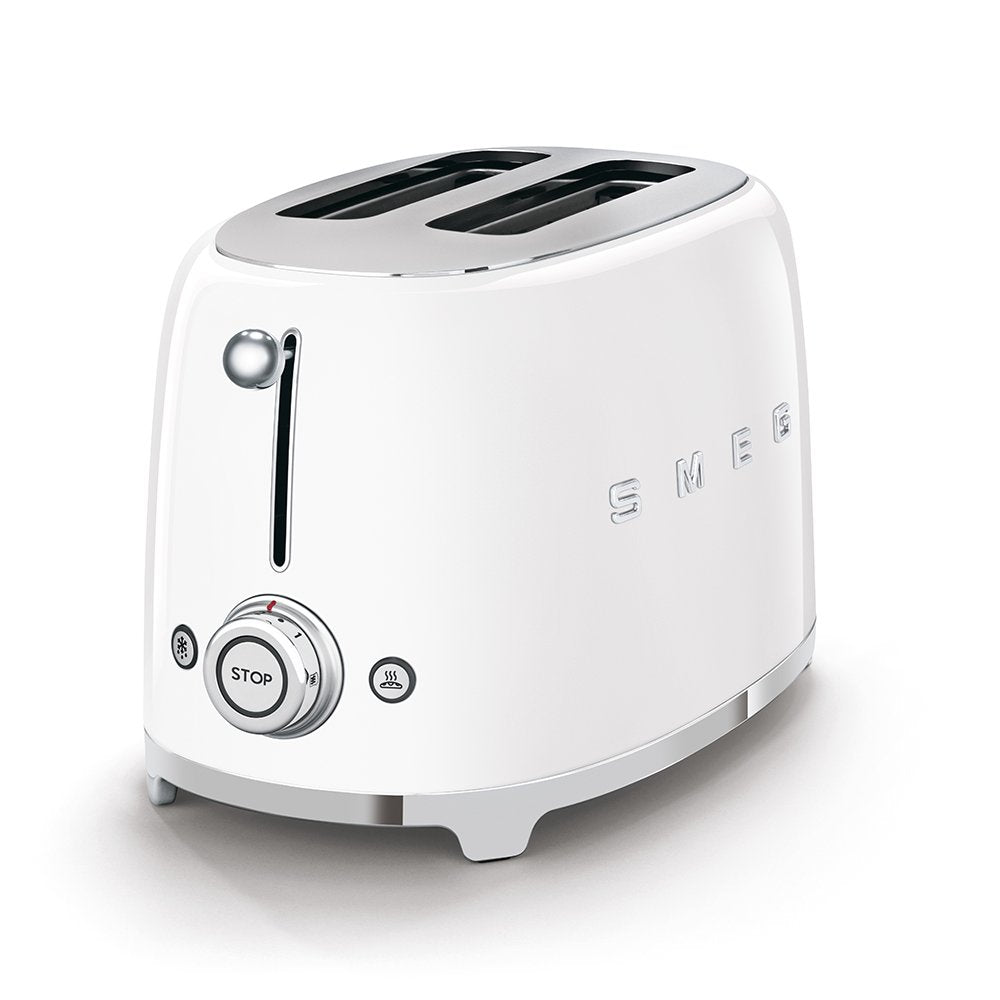 Smeg KLF03WHUK 1.7Ltr - 3kw Kettle and TSF01WHUK 2 Slice Toaster Set in White