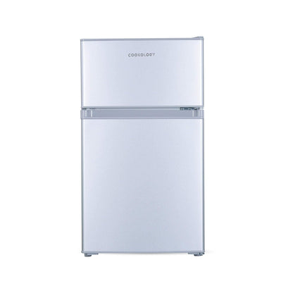 Cookology UCFF87SL 47cm Freestanding under counter Small Fridge Freezer in Silver