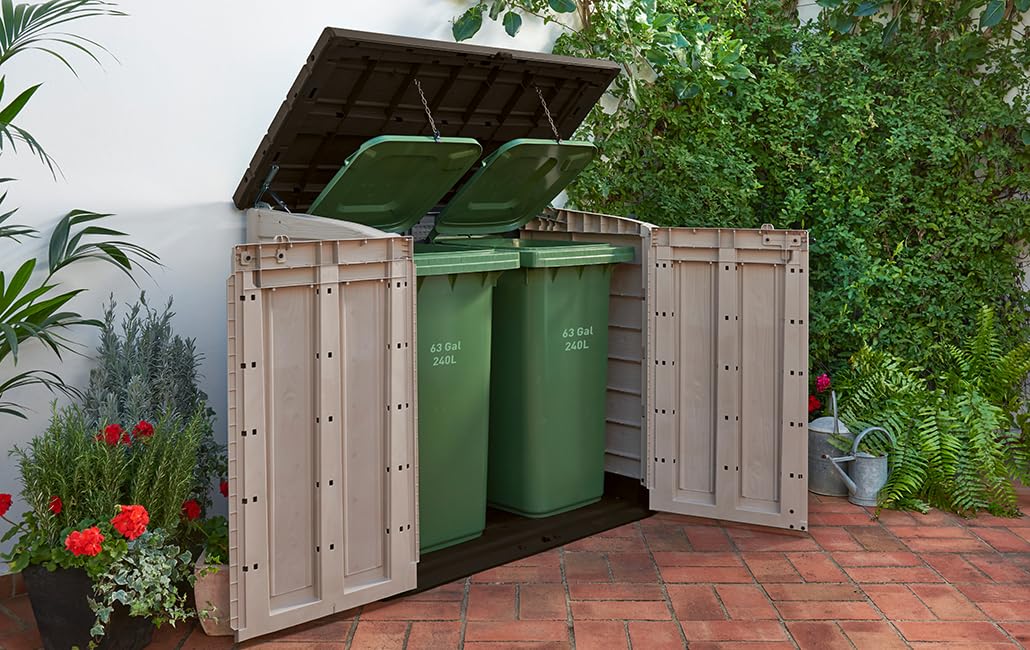 Keter Store-It Out Max Outdoor Garden Storage Shed, Beige and Brown, 145.5 x 82 x 125 cm (L x H x W)