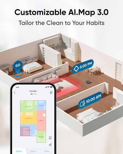 eufy X10 Pro Omni Robot Vacuum Cleaner with Dual Mop, All-in-One Station, 8,000Pa Powerful Suction
