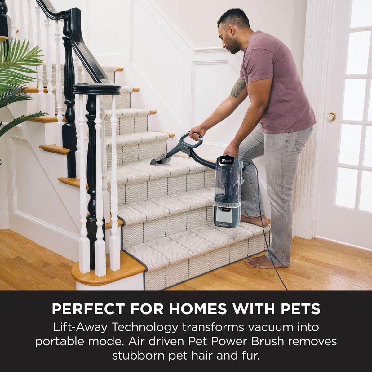 Shark Anti Hair Wrap Plus Upright Corded Pet Vacuum, 2.5L, Powered Lift-Away, Anti-Allergen Seal