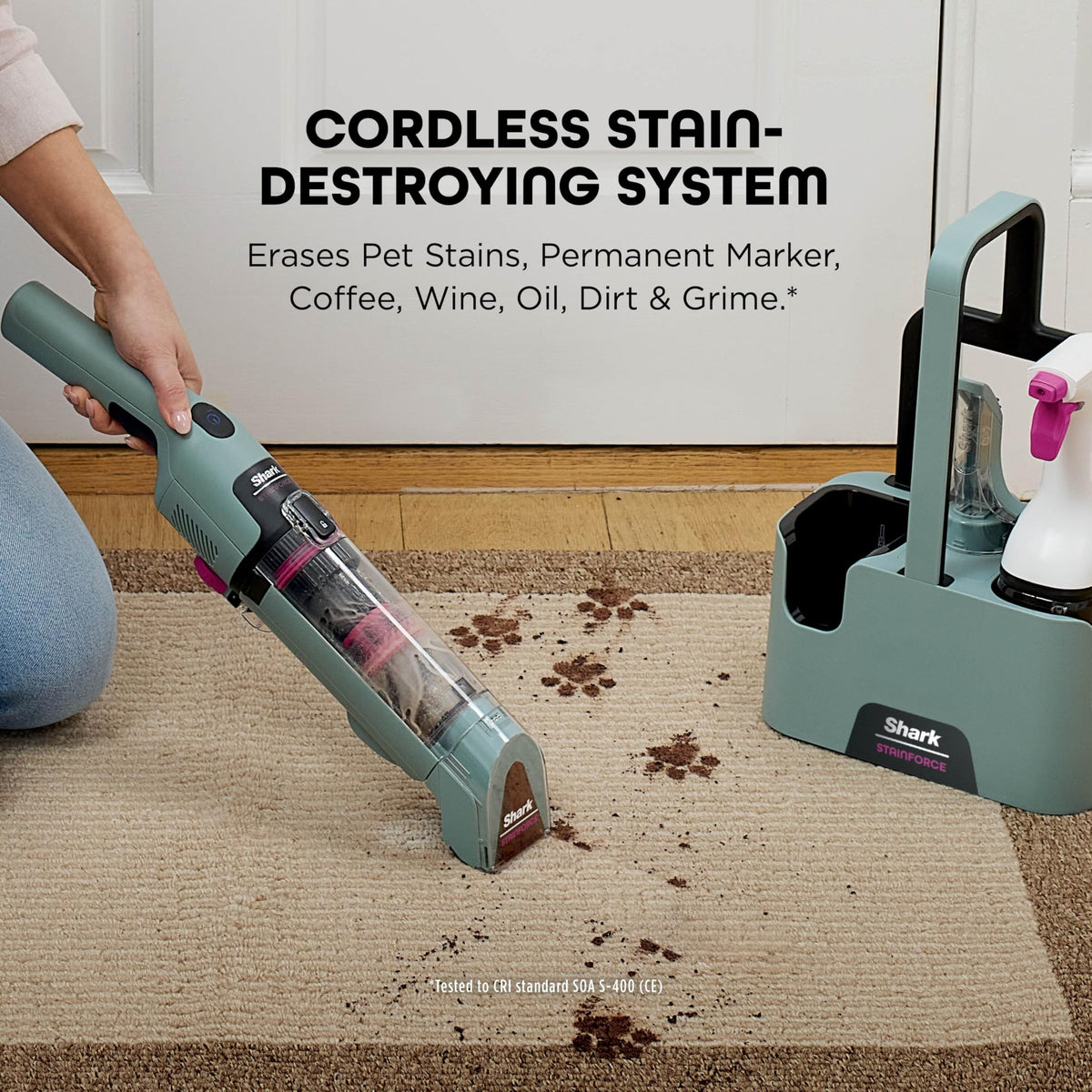 Shark StainForce Cordless Spot Cleaner Lightweight & Portable Spot, Stain, & Odour Eliminator for Carpets