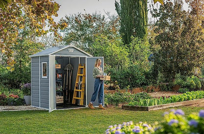 Keter Manor 6 x 5ft Double Door Outdoor Garden Shed